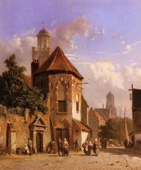 unknow artist European city landscape, street landsacpe, construction, frontstore, building and architecture. 154 Germany oil painting art